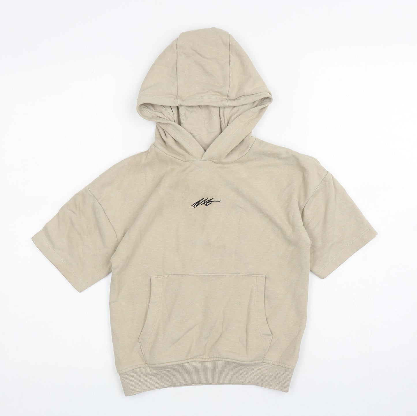 NEXT Boys Beige Cotton Pullover Hoodie Size 7 Years Pullover