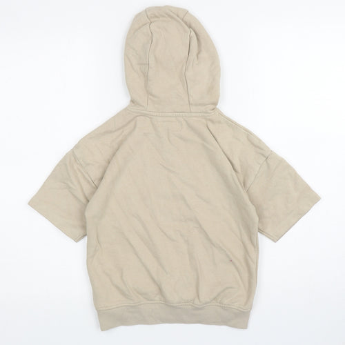 NEXT Boys Beige Cotton Pullover Hoodie Size 7 Years Pullover
