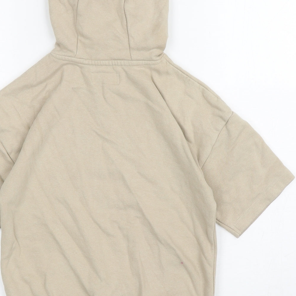 NEXT Boys Beige Cotton Pullover Hoodie Size 7 Years Pullover