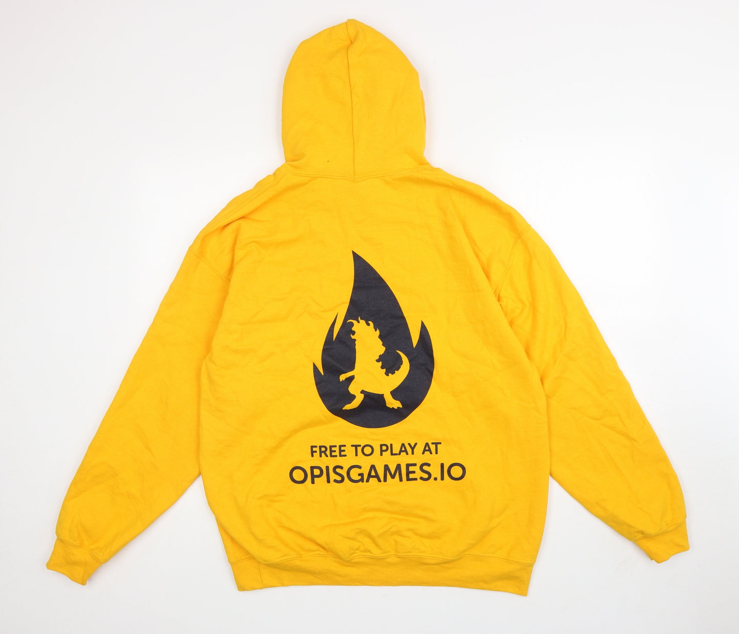 Gildan Mens Yellow Cotton Pullover Hoodie Size L - Opi Pets
