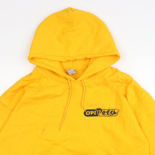 Gildan Mens Yellow Cotton Pullover Hoodie Size L - Opi Pets