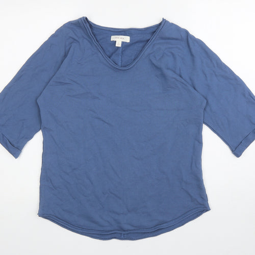 Per Una Womens Blue Scoop Neck Cotton Pullover Jumper Size 8