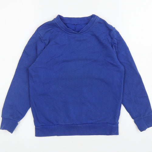 George Boys Blue Cotton Pullover Sweatshirt Size 6-7 Years Pullover