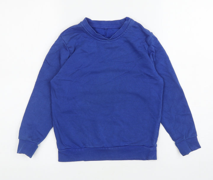 George Boys Blue Cotton Pullover Sweatshirt Size 6-7 Years Pullover