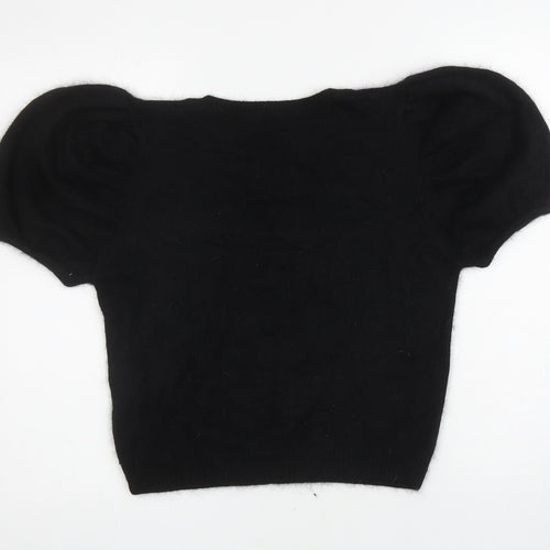 Matalan Womens Black Scoop Neck Acrylic Pullover Jumper Size 10