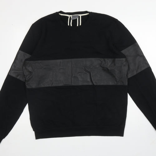 Lot78 Mens Black Cotton Pullover Sweatshirt Size XL