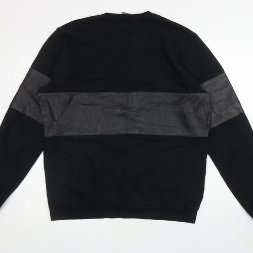 Lot78 Mens Black Cotton Pullover Sweatshirt Size XL