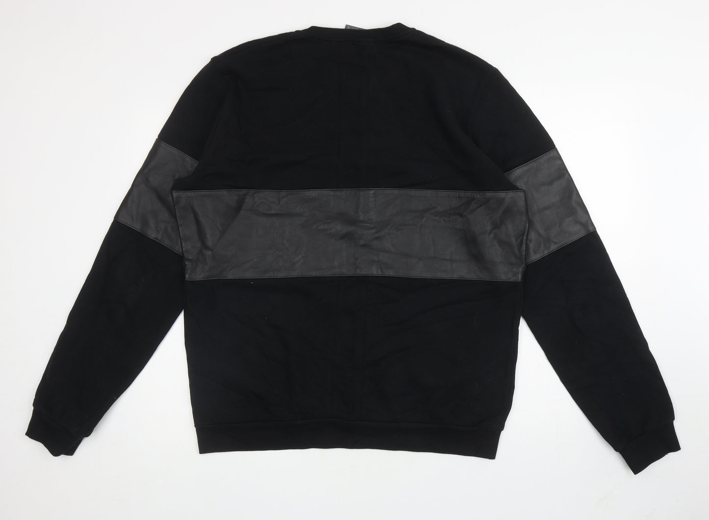 Lot78 Mens Black Cotton Pullover Sweatshirt Size XL