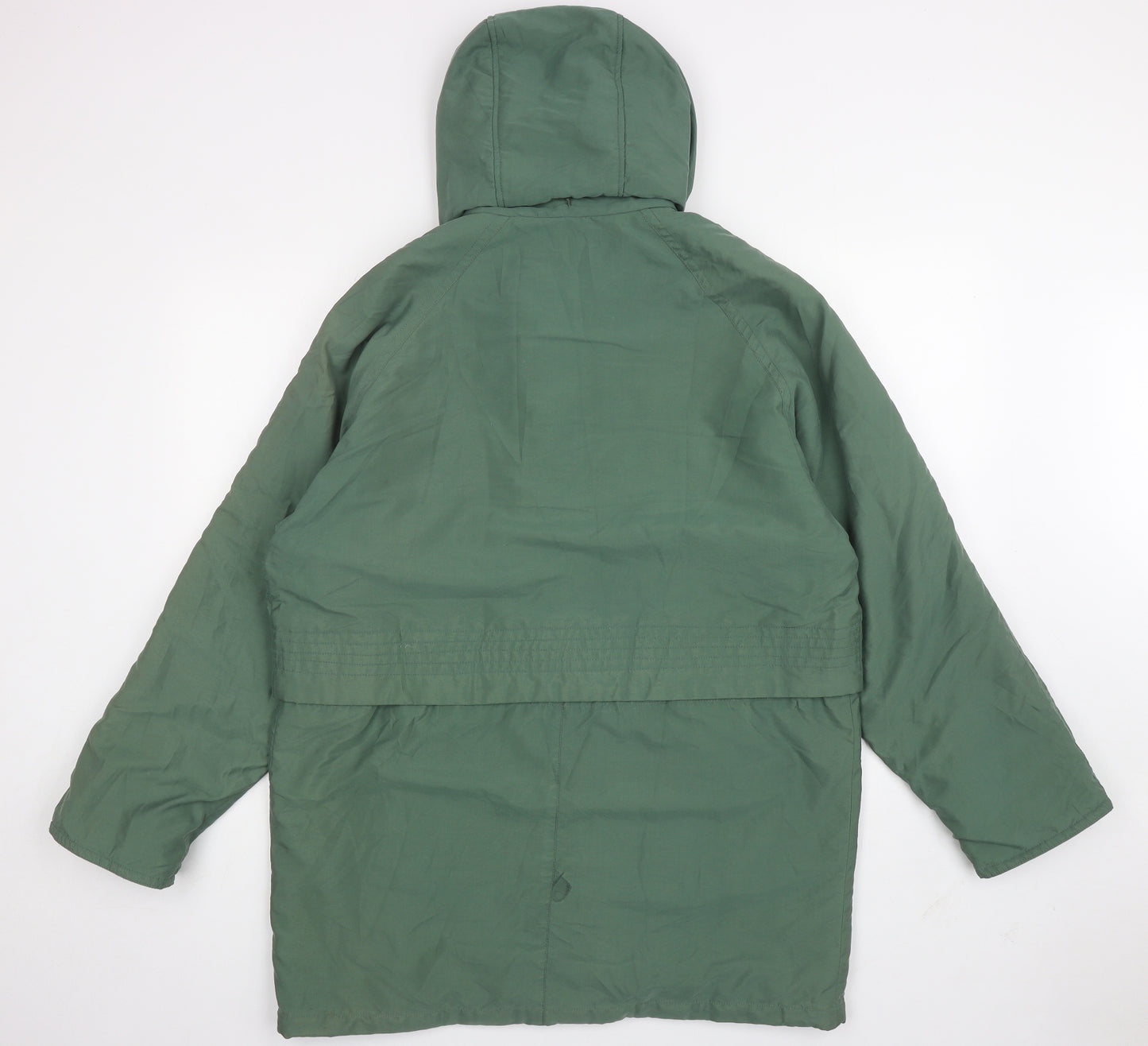 BHS Womens Green Parka Coat Size 12 Zip