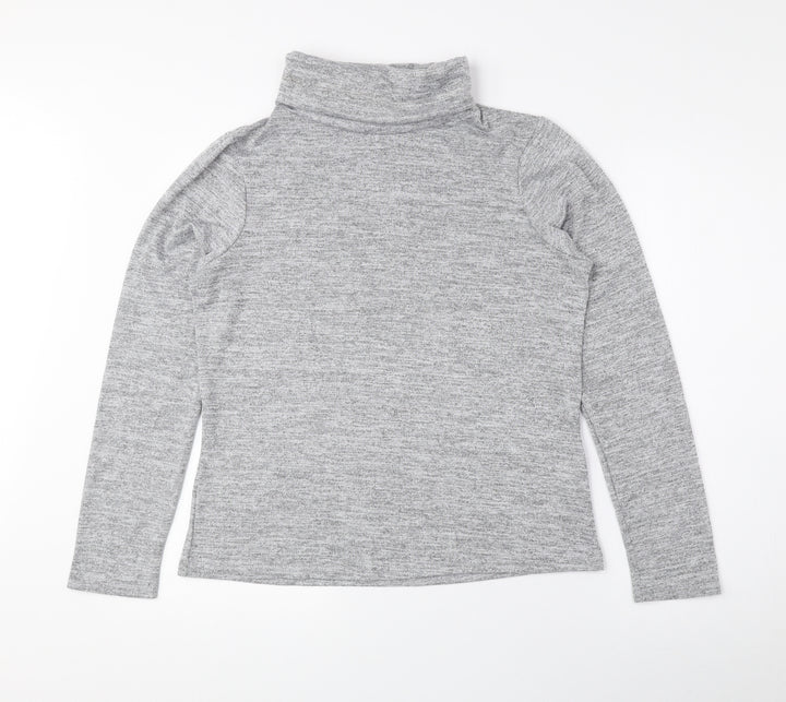 New Look Womens Grey Roll Neck Polyester Pullover Jumper Size 14