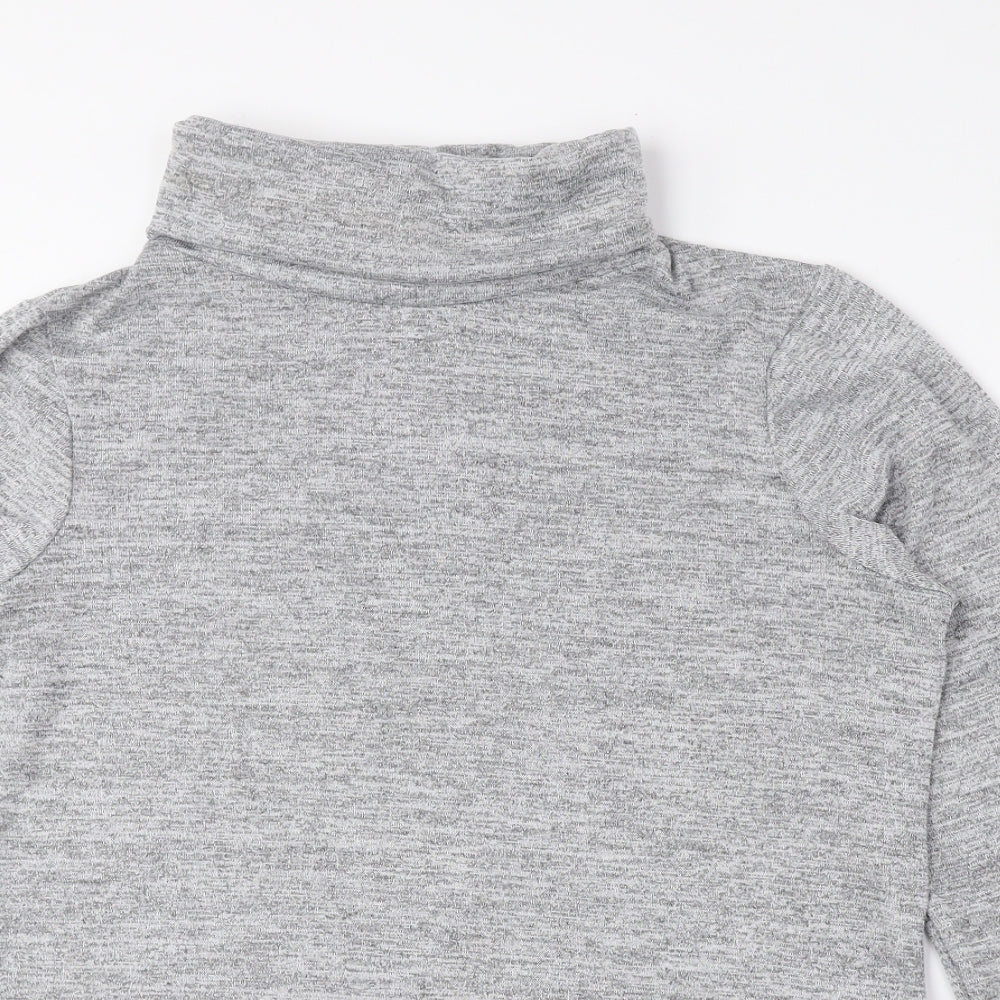 New Look Womens Grey Roll Neck Polyester Pullover Jumper Size 14