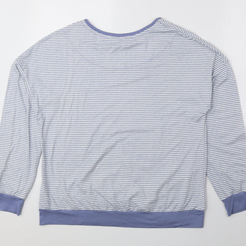 Primark Womens Blue Round Neck Striped Polyester Pullover Jumper Size XS