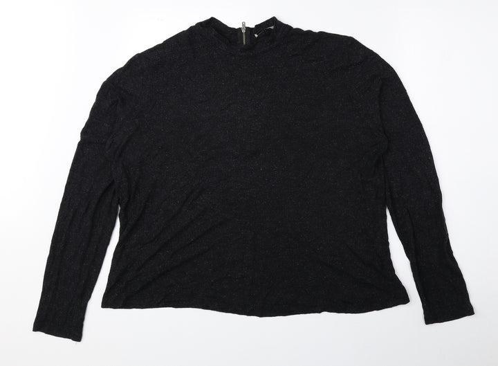 Atmosphere Womens Black High Neck Polyester Pullover Jumper Size 18