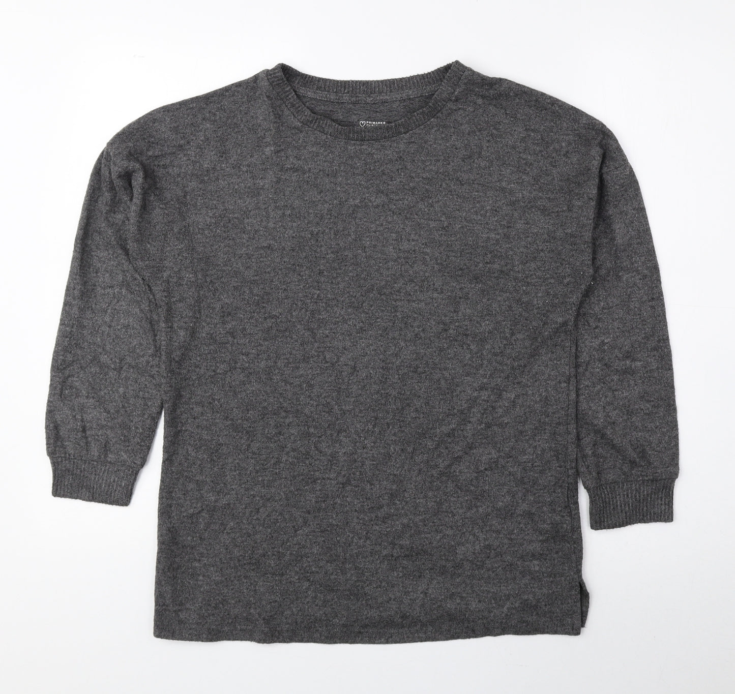 Primark Womens Grey Round Neck Polyester Pullover Jumper Size S