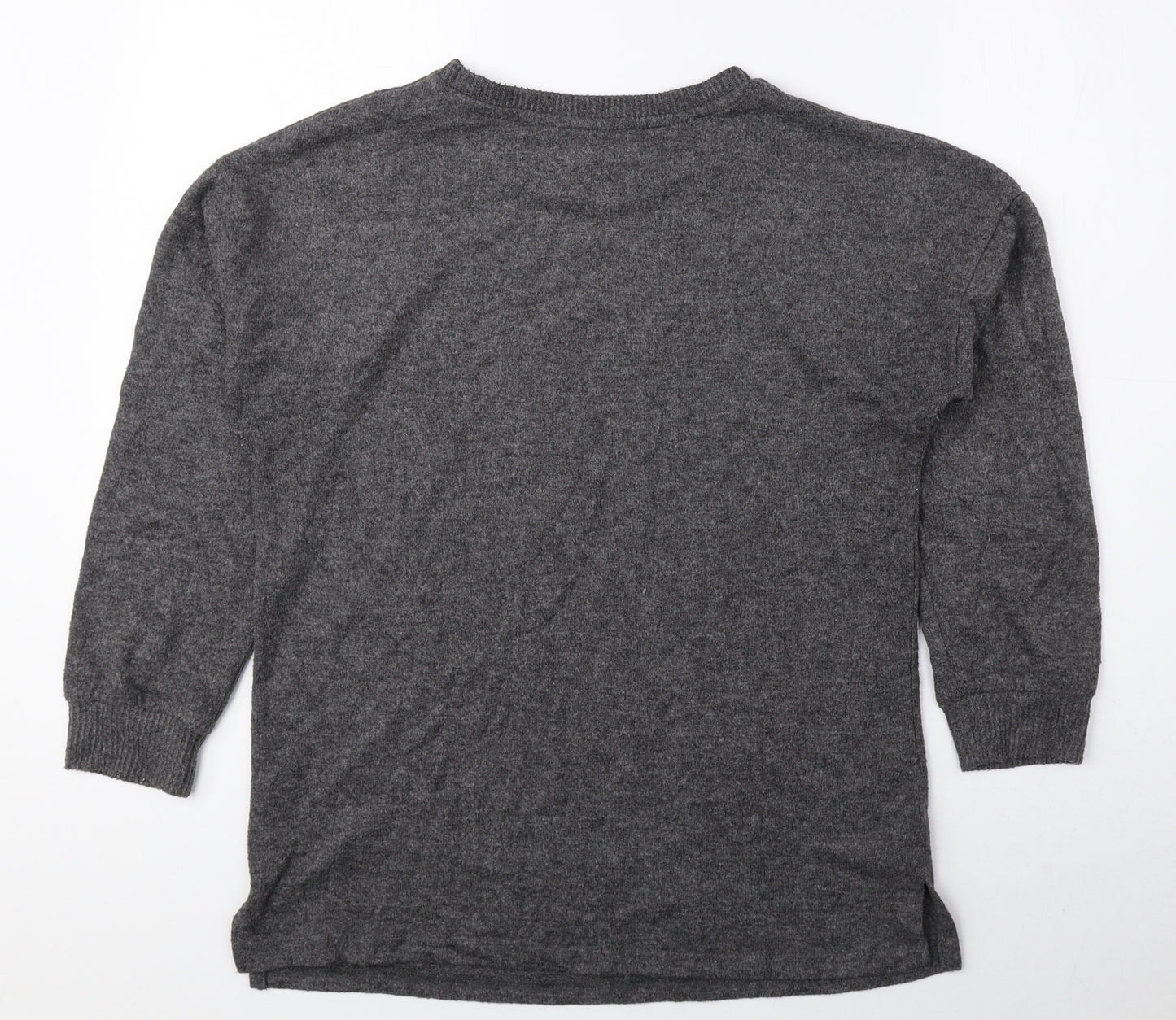 Primark Womens Grey Round Neck Polyester Pullover Jumper Size S