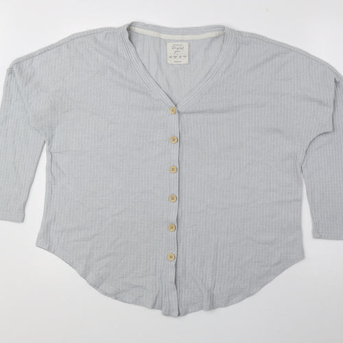 Primark Womens Blue V-Neck Polyester Cardigan Jumper Size S
