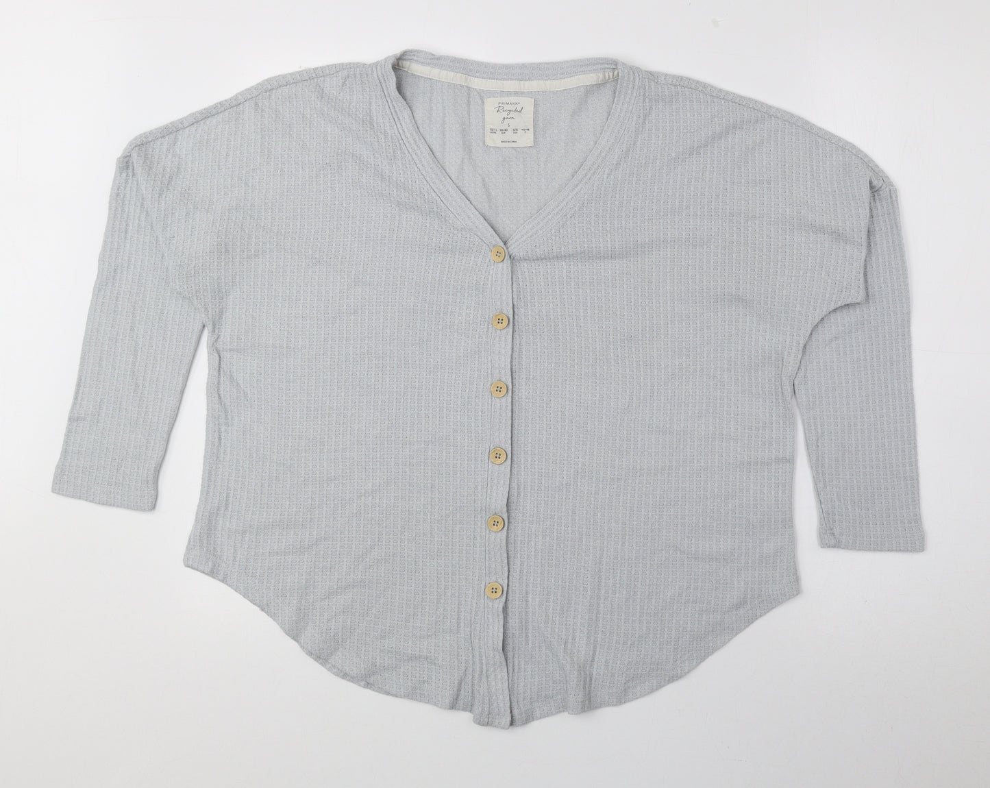 Primark Womens Blue V-Neck Polyester Cardigan Jumper Size S