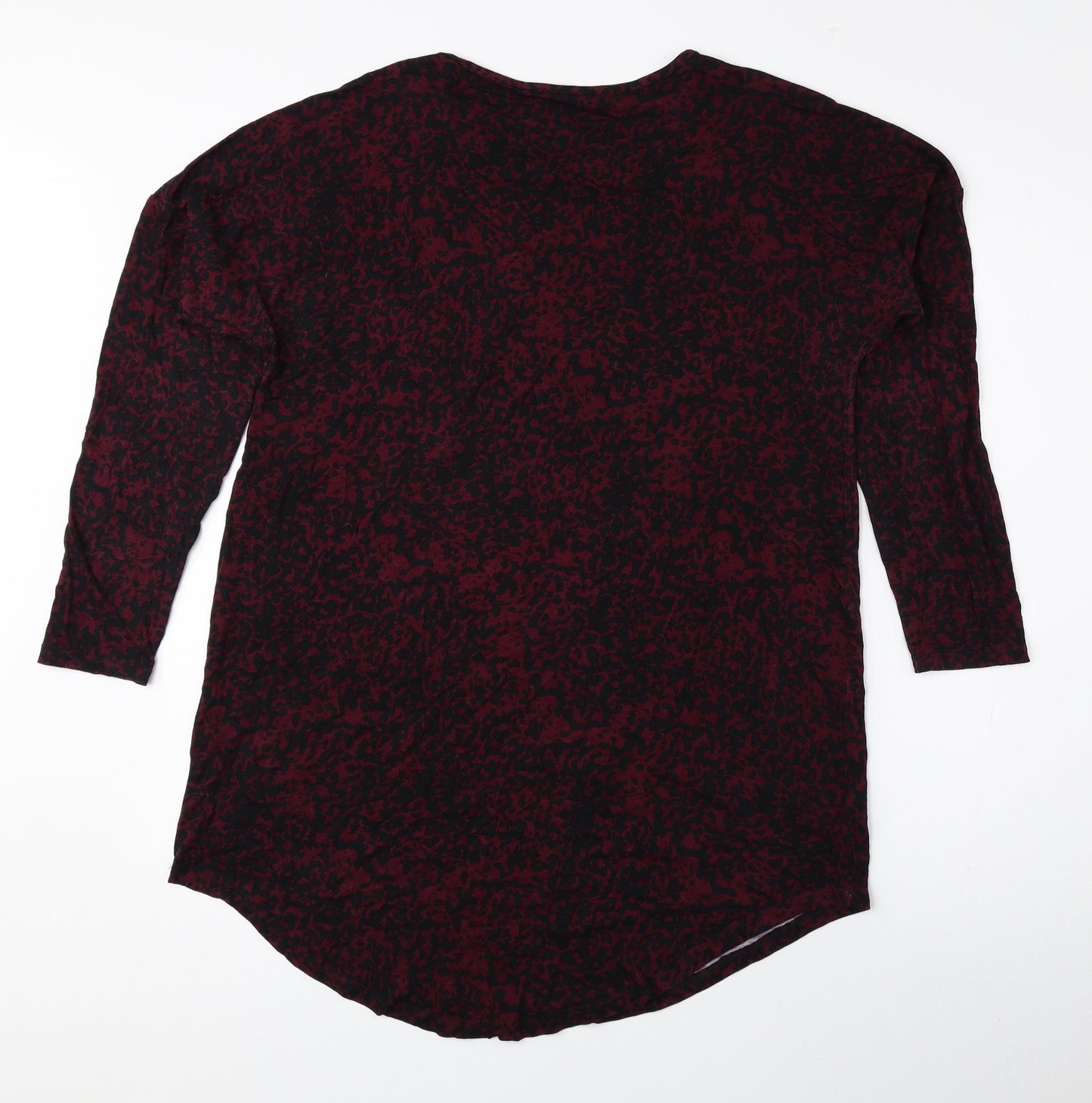 Papaya Womens Black Animal Print Polyester Basic Blouse Size M Round Neck - Cheetah Print
