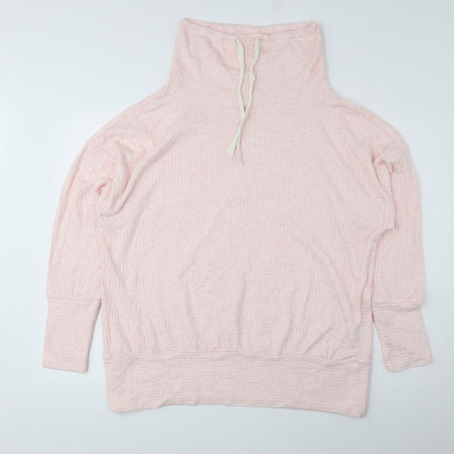 Time and Tru Womens Pink Mock Neck Rayon Pullover Jumper Size L