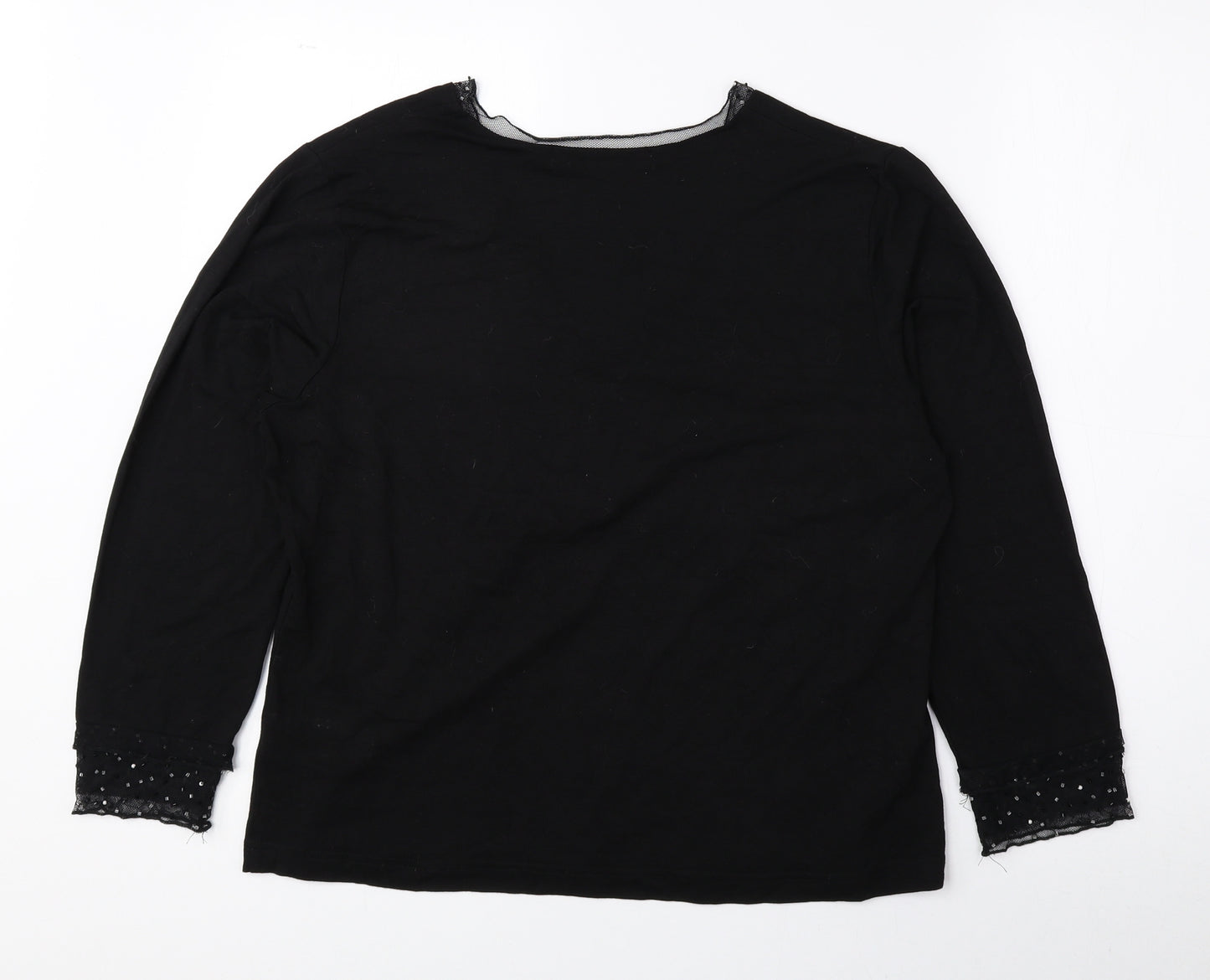 Tigi Wear Womens Black Viscose Basic Blouse Size 16 V-Neck