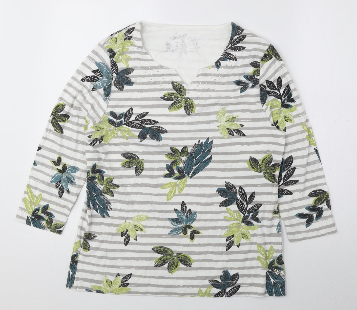 TIGI Womens Multicoloured Floral Polyester Basic Blouse Size 10 Sweetheart