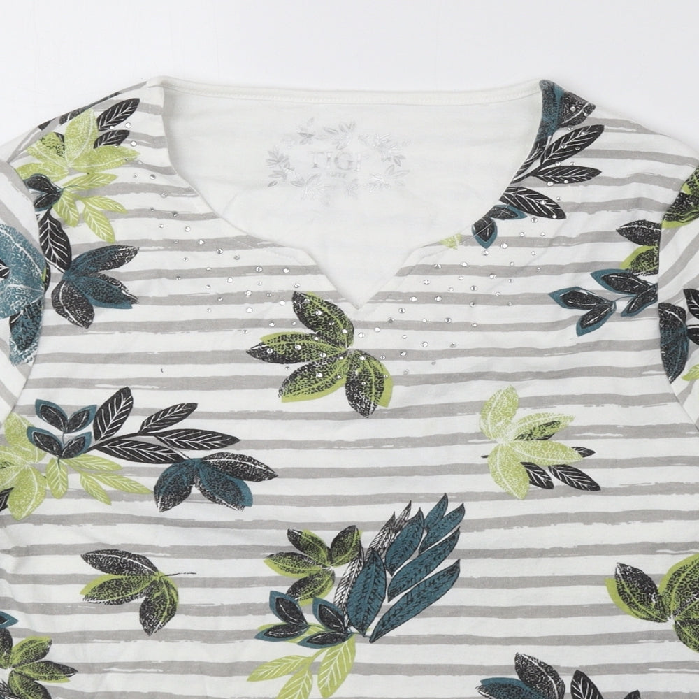 TIGI Womens Multicoloured Floral Polyester Basic Blouse Size 10 Sweetheart