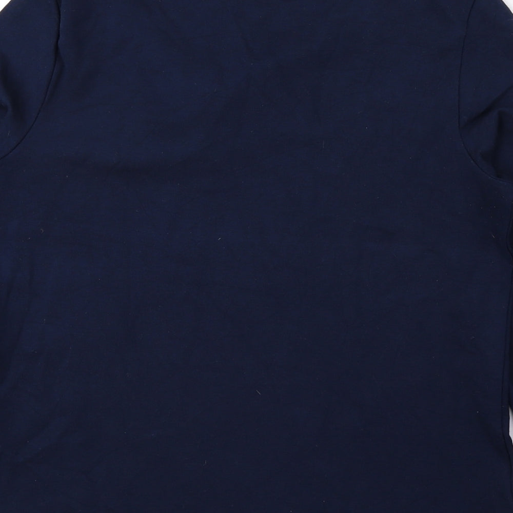 Marks and Spencer Womens Blue Viscose Basic Blouse Size 10 V-Neck
