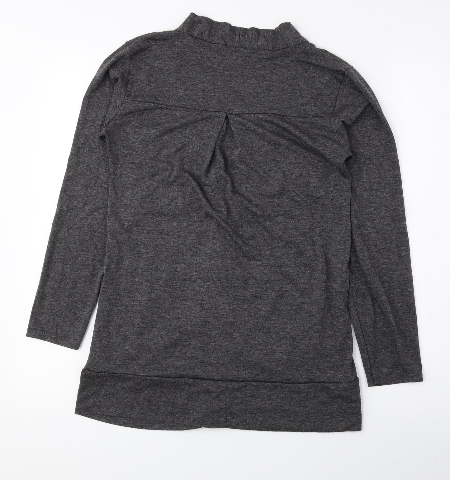 JUBZ Womens Grey V-Neck Viscose Cardigan Jumper Size M - Ruched