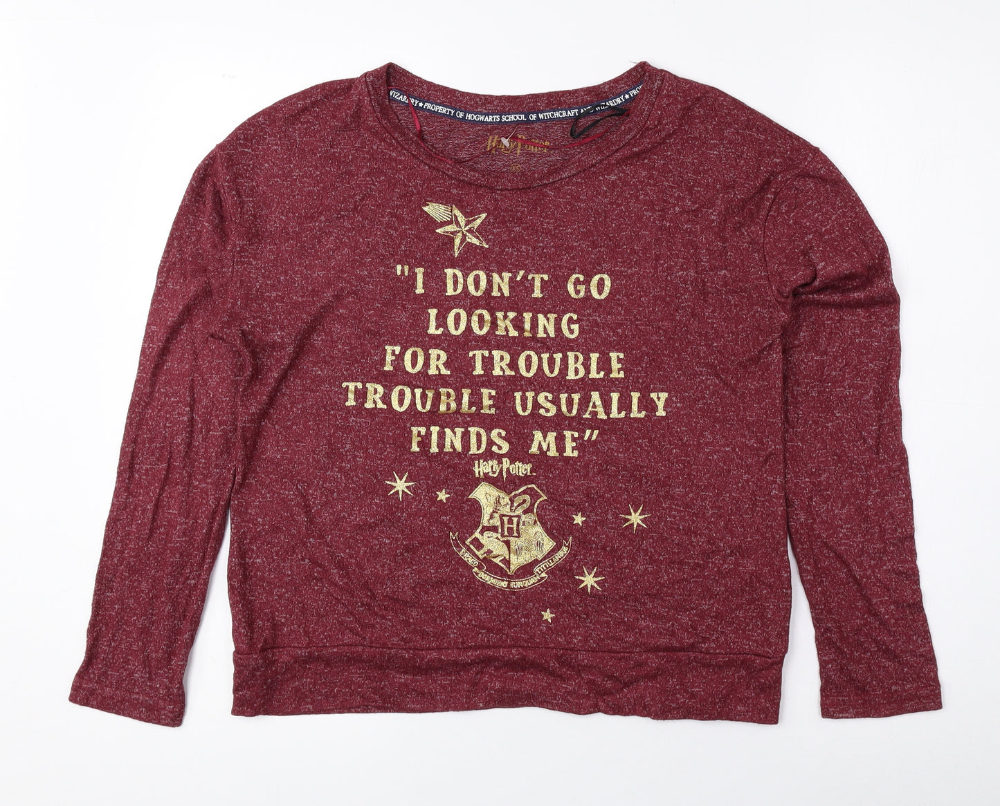 Love to Lounge Womens Red Round Neck Viscose Pullover Jumper Size XS - Harry Potter