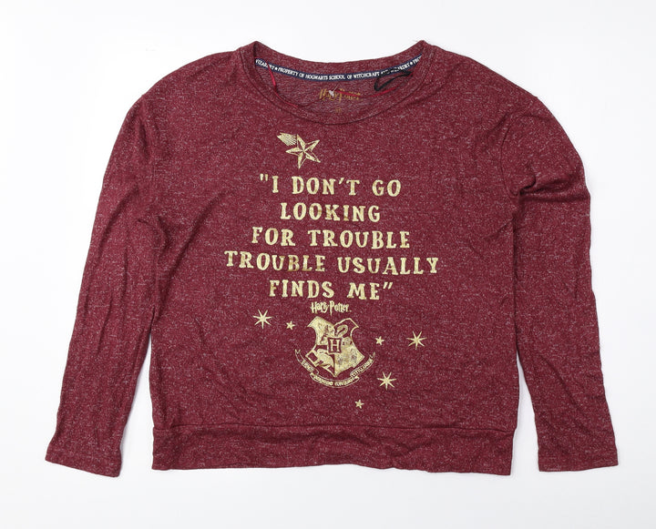 Love to Lounge Womens Red Round Neck Viscose Pullover Jumper Size XS - Harry Potter