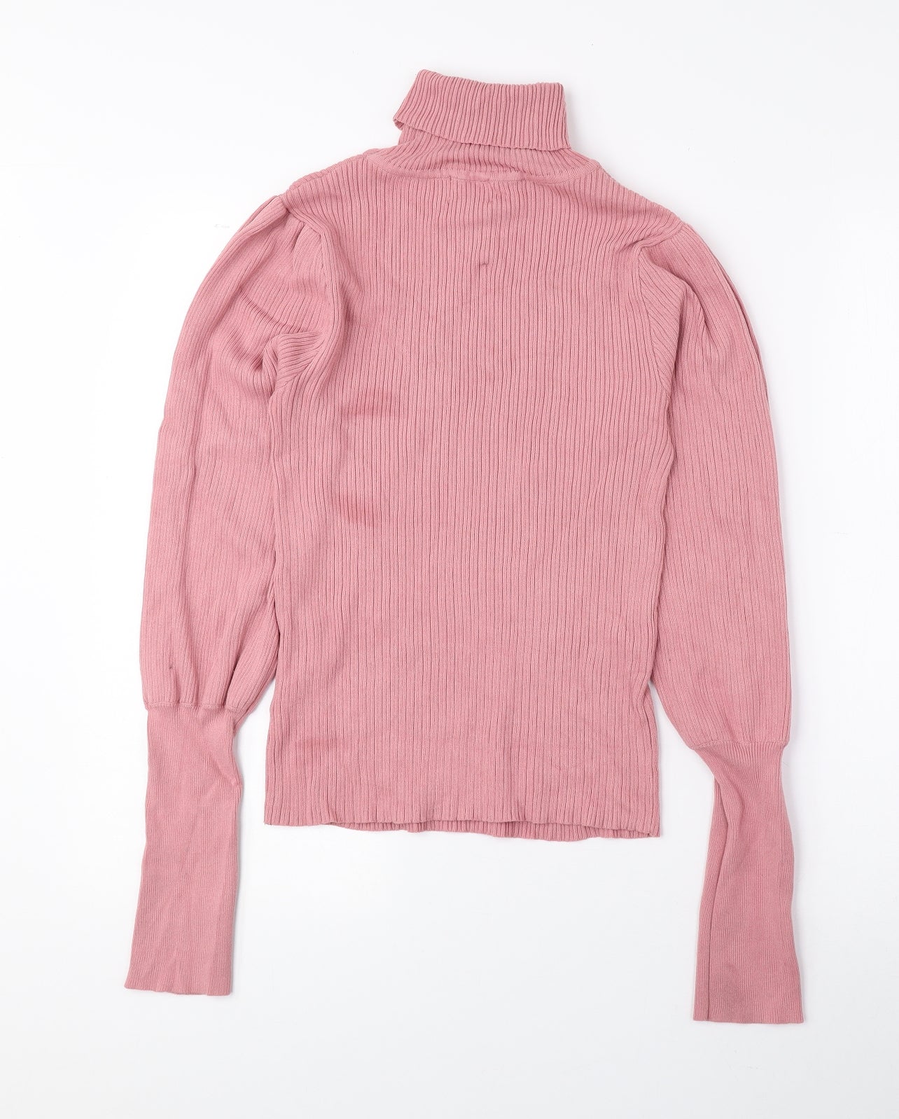 ASOS Womens Pink Roll Neck Viscose Pullover Jumper Size 10 - Ribbed