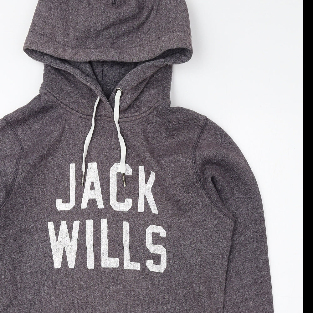Jack Wills Womens Purple Cotton Pullover Hoodie Size 12 Pullover
