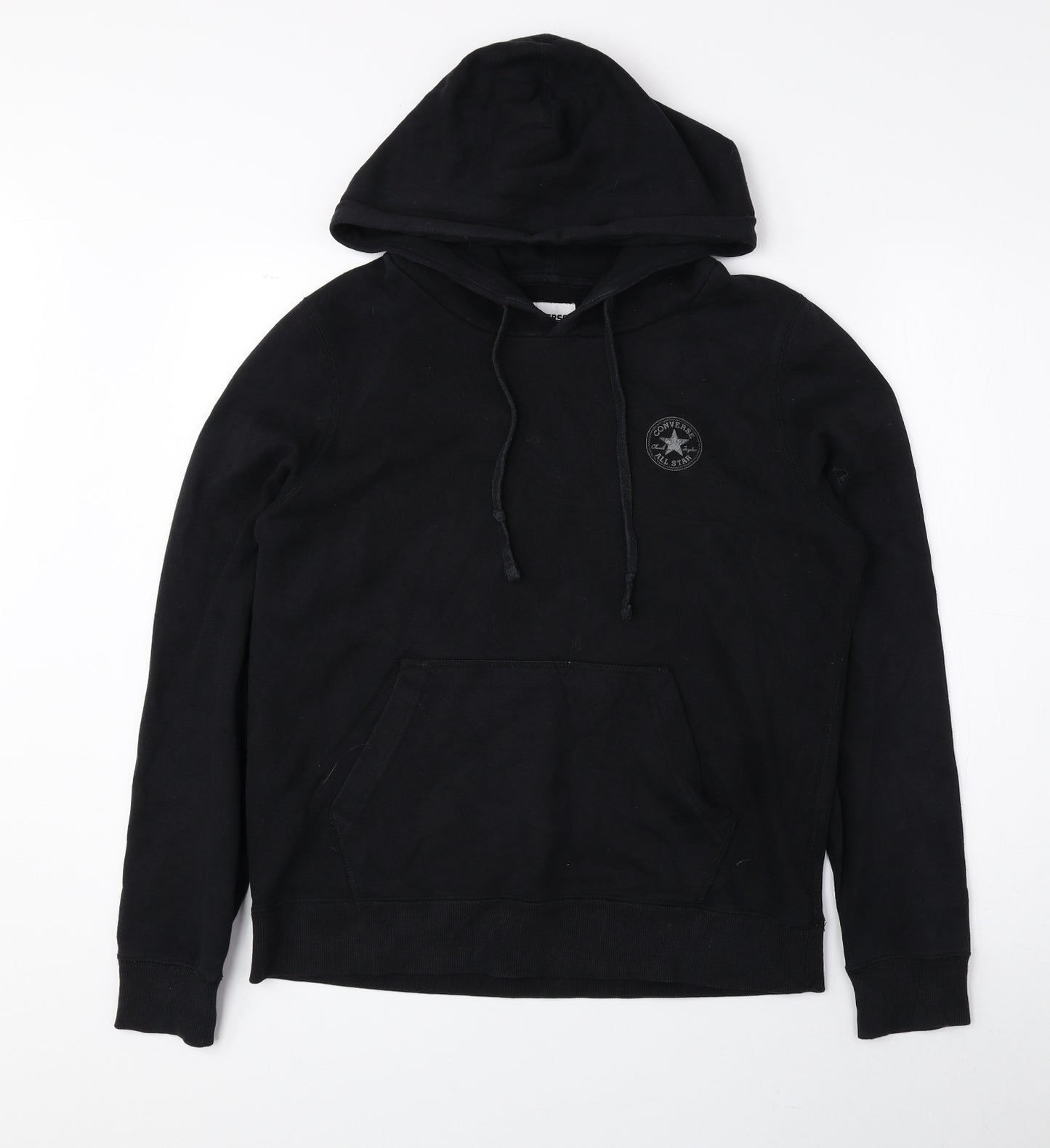 Converse Mens Black Cotton Pullover Hoodie Size M