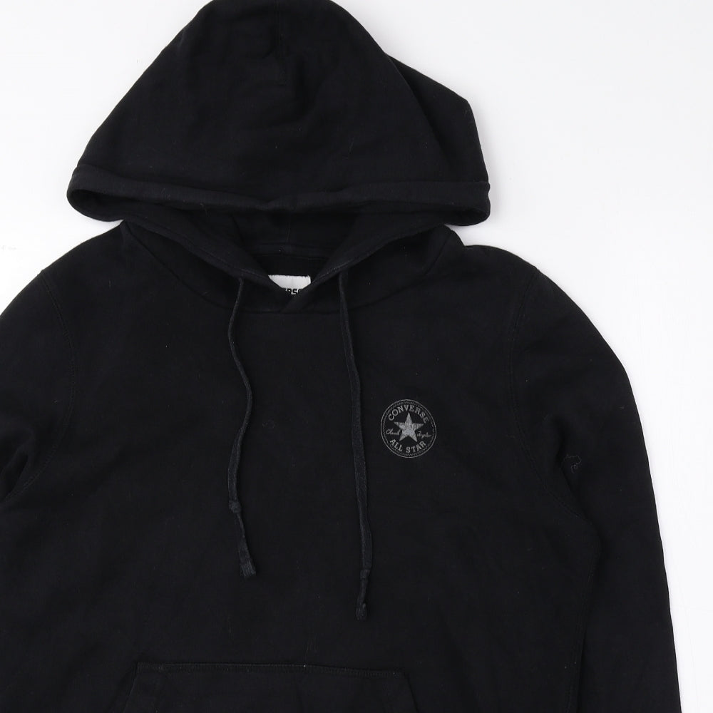 Converse Mens Black Cotton Pullover Hoodie Size M