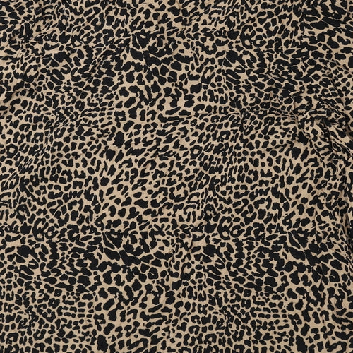 Very Womens Brown Animal Print Viscose Basic Blouse Size 14 V-Neck - Cheetah Print