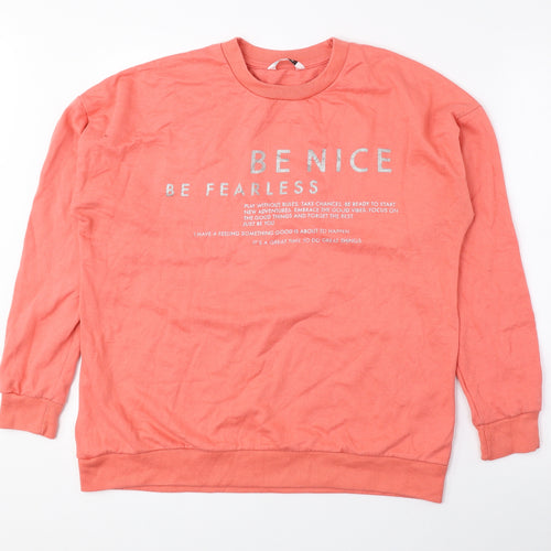 PEP&CO Womens Pink Cotton Pullover Sweatshirt Size M Pullover