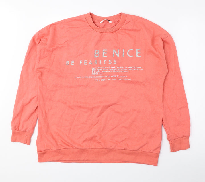 PEP&CO Womens Pink Cotton Pullover Sweatshirt Size M Pullover