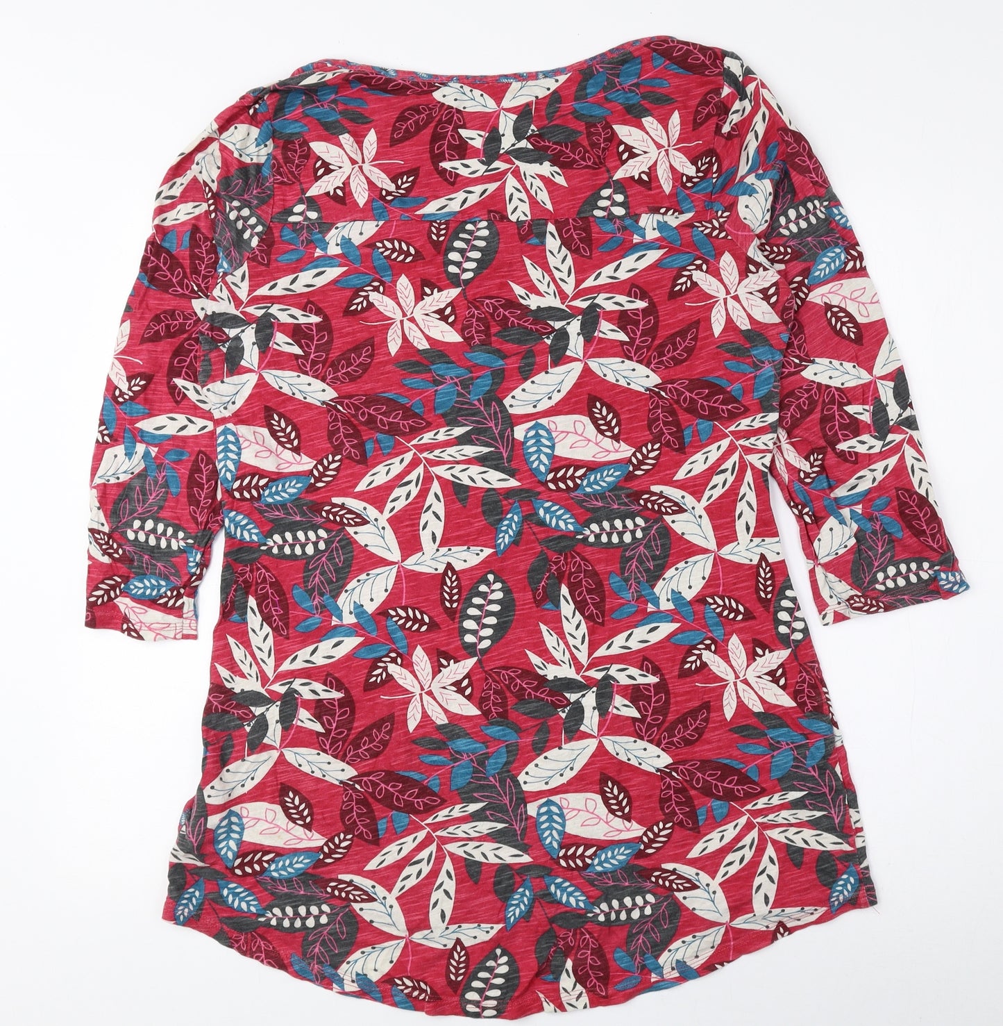 MANTARAY PRODUCTS Womens Multicoloured Floral 100% Cotton Basic Blouse Size 14 V-Neck