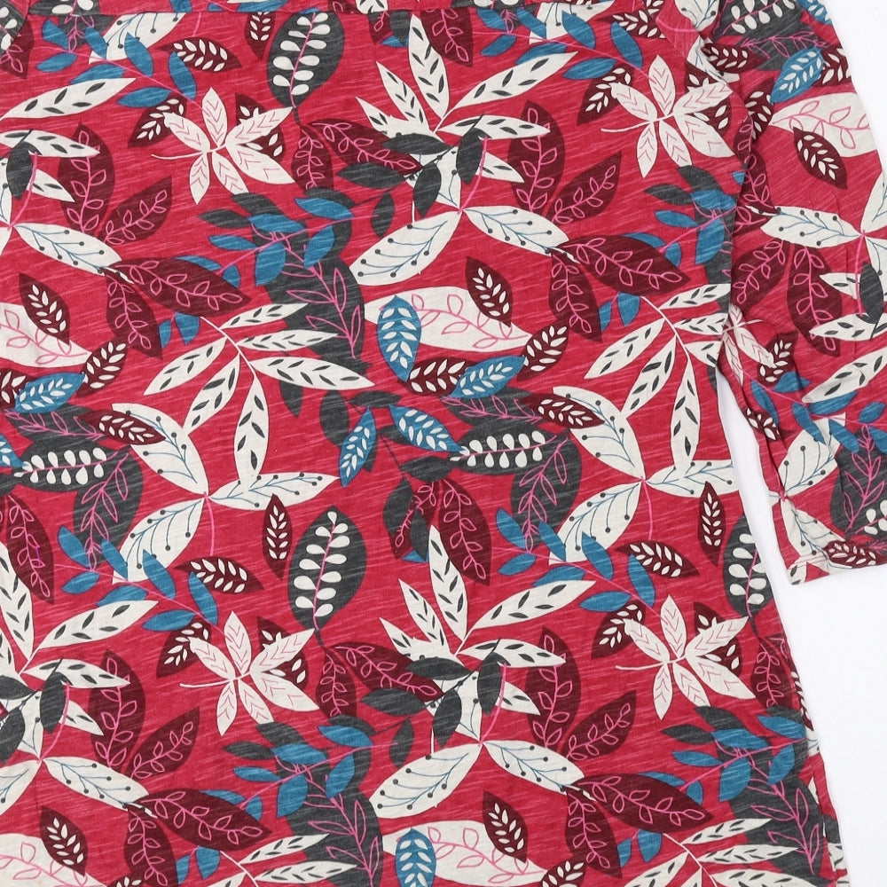 MANTARAY PRODUCTS Womens Multicoloured Floral 100% Cotton Basic Blouse Size 14 V-Neck