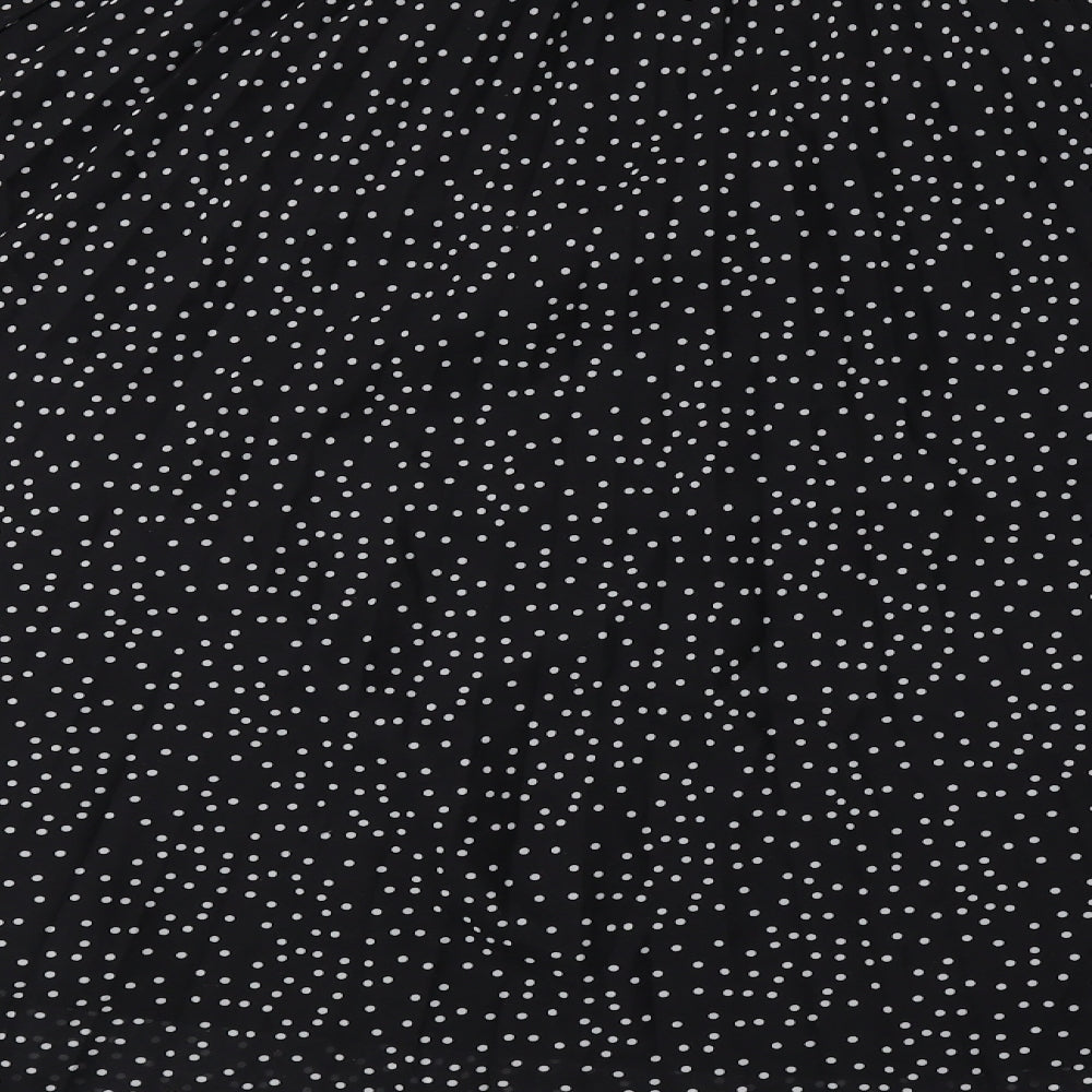 Primark Womens Black Polka Dot Polyester Flare Skirt Size 10