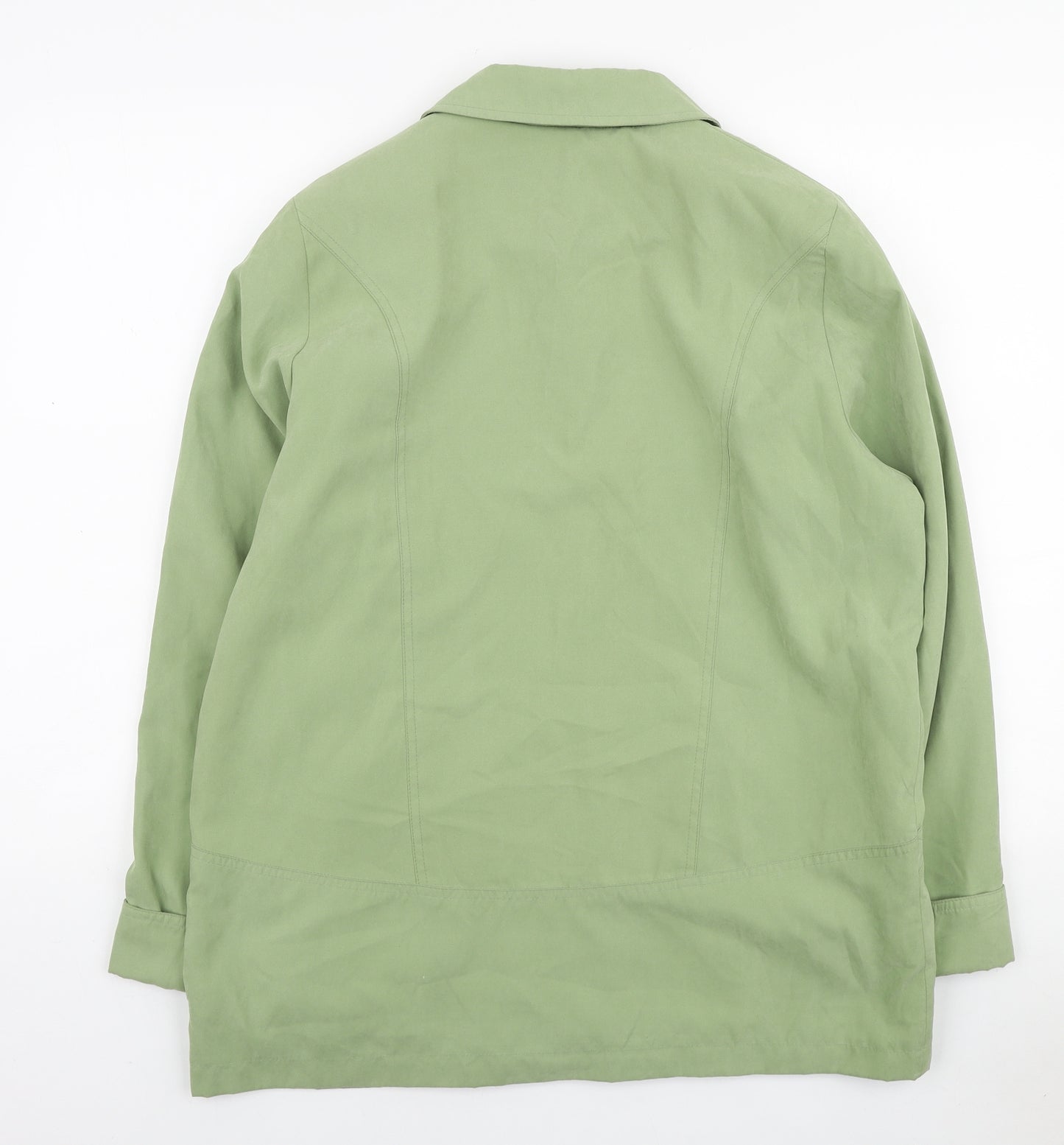 Klass Womens Green Quilted Coat Size 14 Zip
