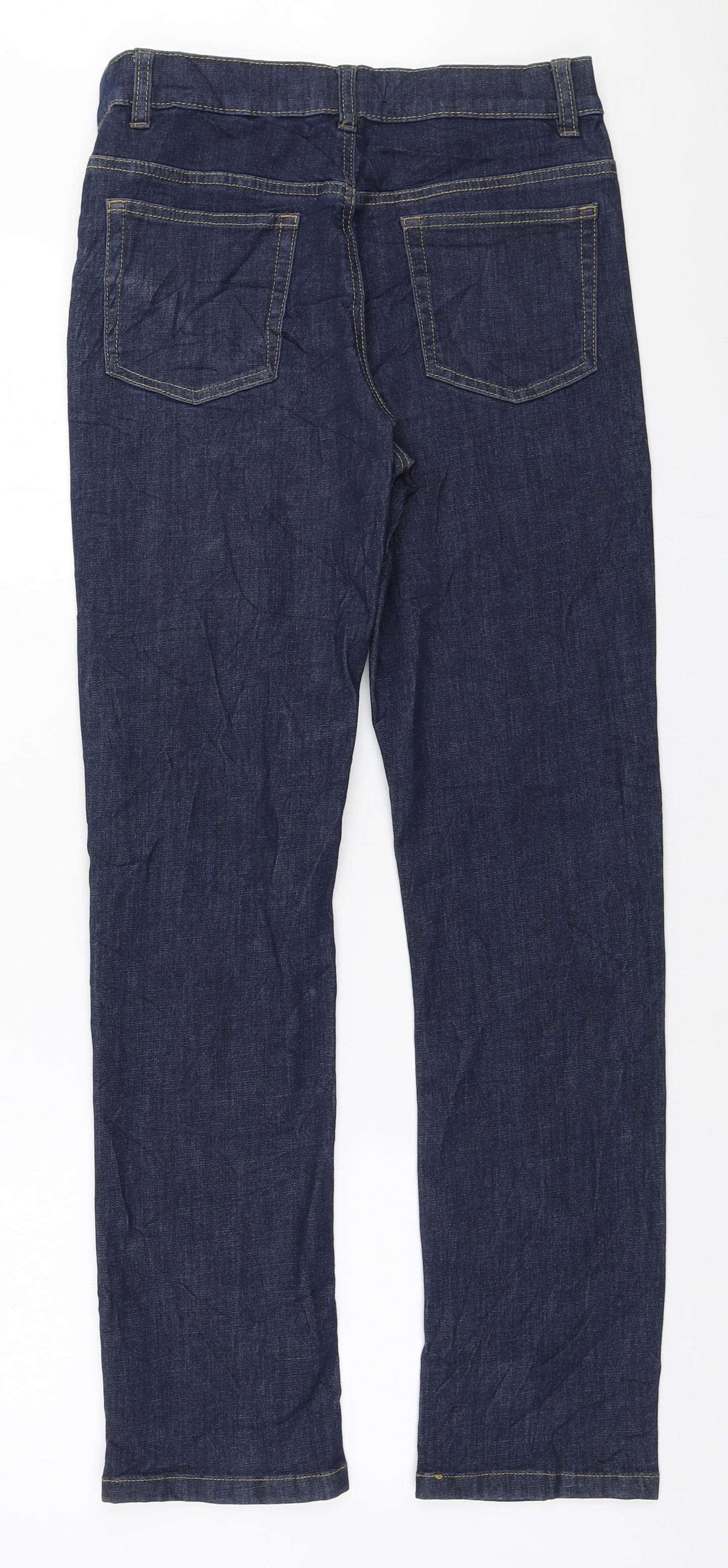 Marks and Spencer Boys Blue Polyester Straight Jeans Size 12-13 Years Regular Zip