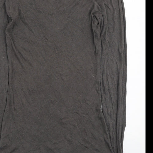 White Stuff Womens Brown Cotton Basic Blouse Size 8 Scoop Neck - Smocked front detail