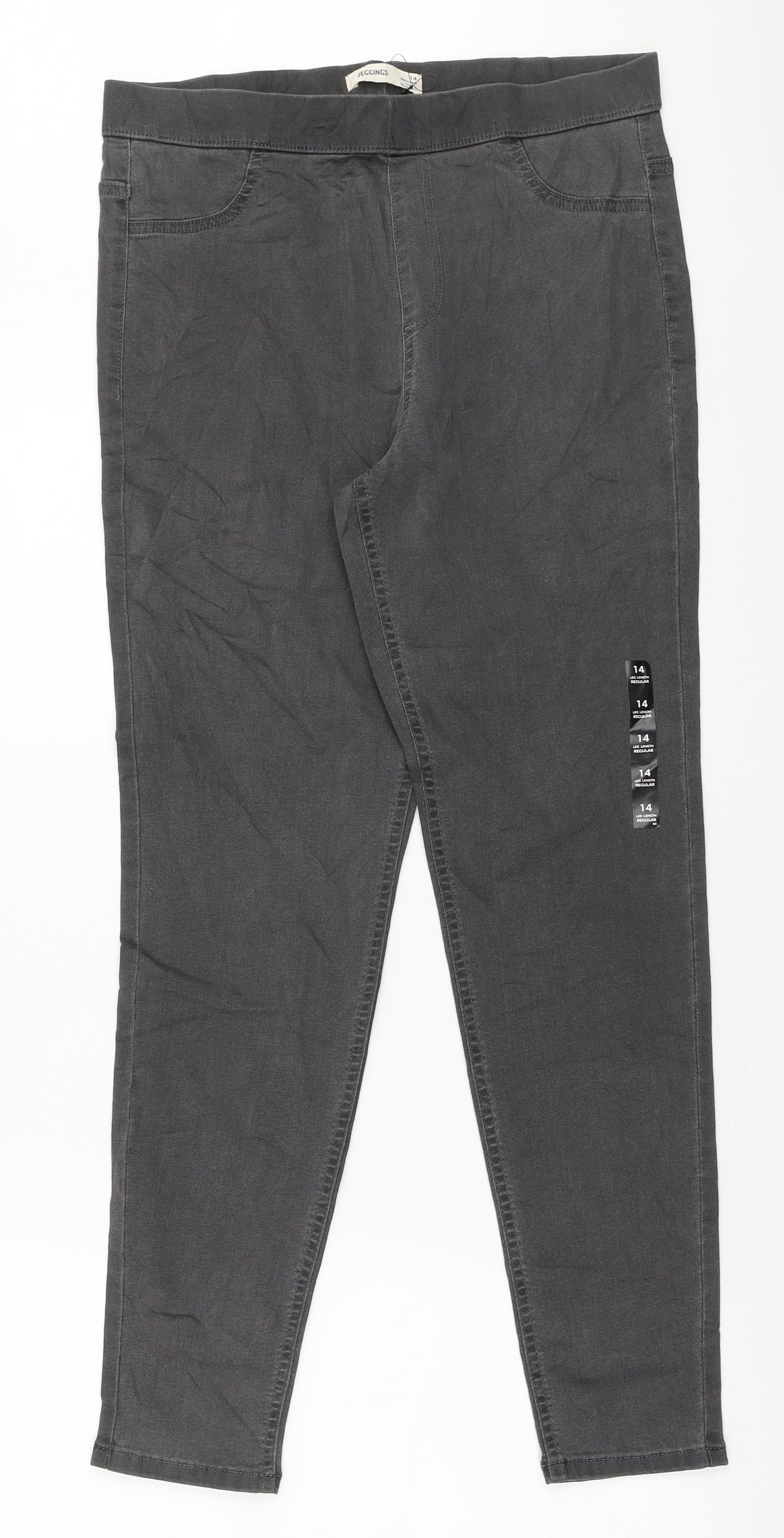 Marks and Spencer Womens Grey Polyester Jegging Jeans Size 14 L28 in Regular Zip
