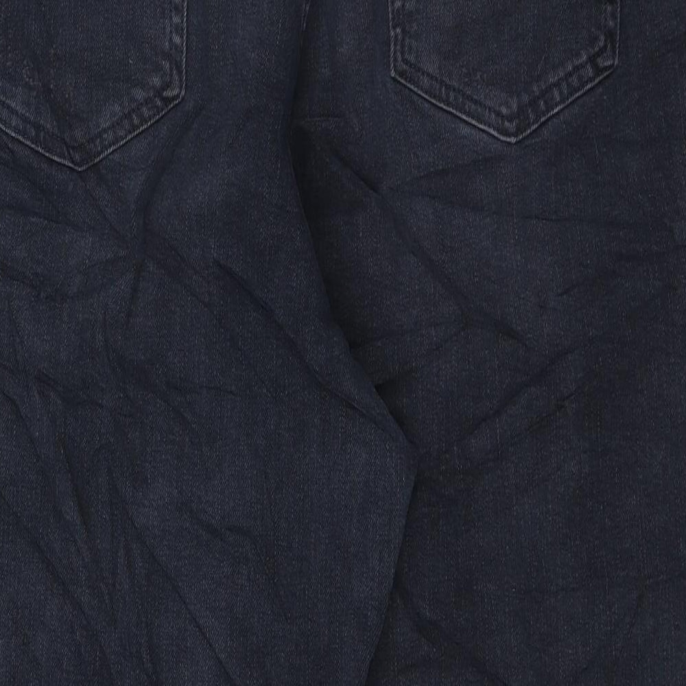 Marks and Spencer Womens Blue Cotton Mom Jeans Size 20 L25 in Regular Zip