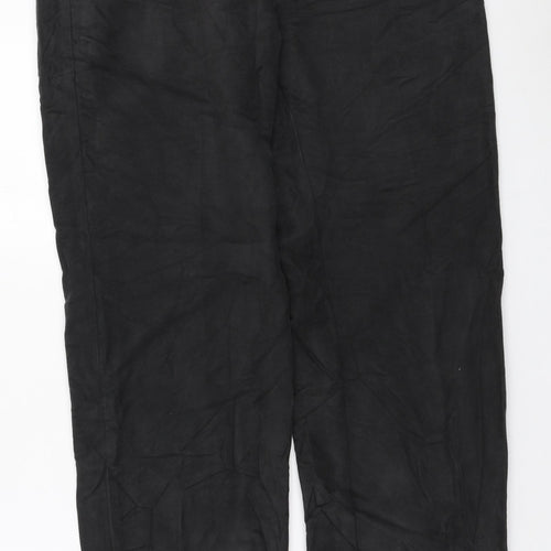 Marks and Spencer Mens Grey Cotton Chino Trousers Size 34 in L33 in Regular Zip