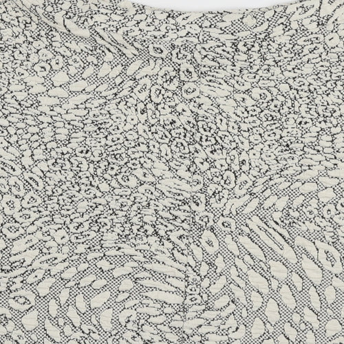 Topshop Womens Ivory Animal Print Polyester Skater Skirt Size 12