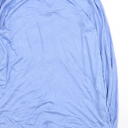 Marks and Spencer Womens Blue Viscose Basic Button-Up Size 8 Collared