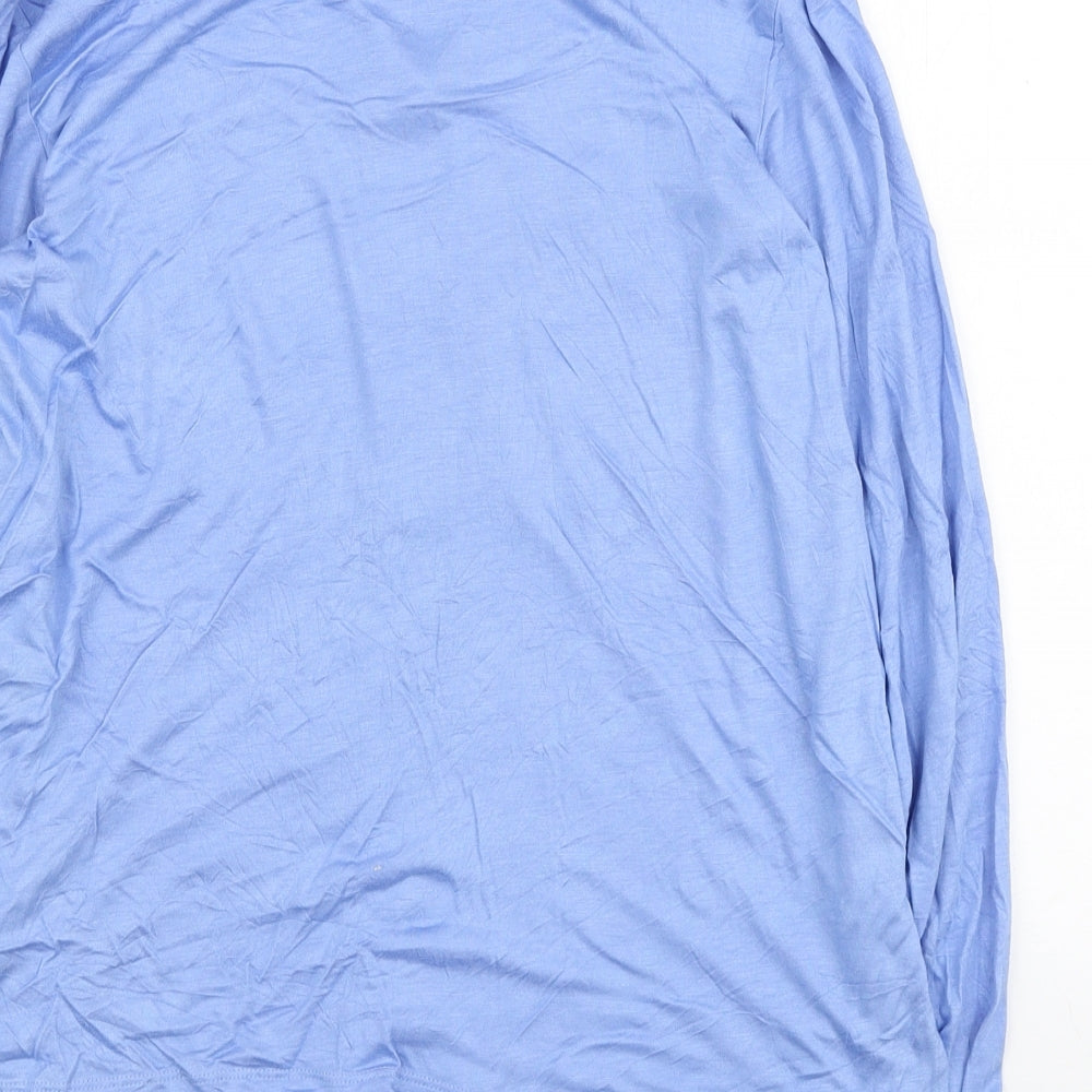 Marks and Spencer Womens Blue Viscose Basic Button-Up Size 8 Collared