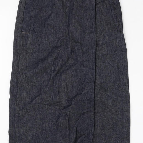 Autograph Womens Blue Cotton Straight & Pencil Skirt Size 6 Zip